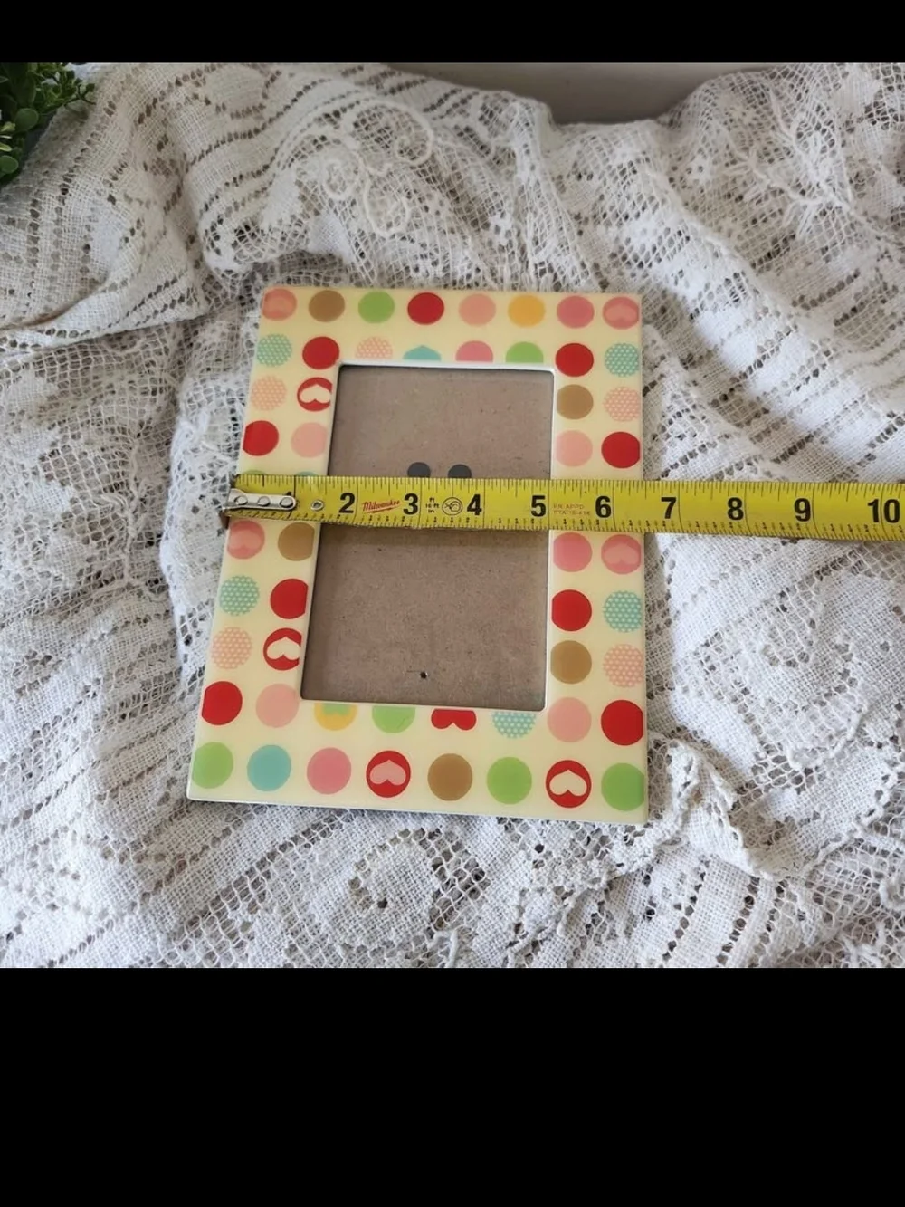 Colorful Polka Dot Heart Picture Frame
